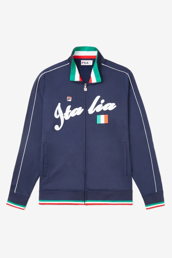 Fila Jacket Italia Track Womens Navy - India JIV-591843